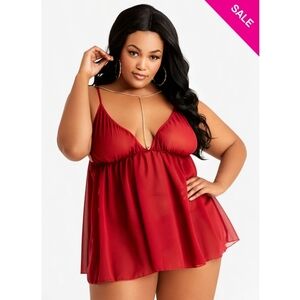 CHAIN CHIFFON BABYDOLL & THONG